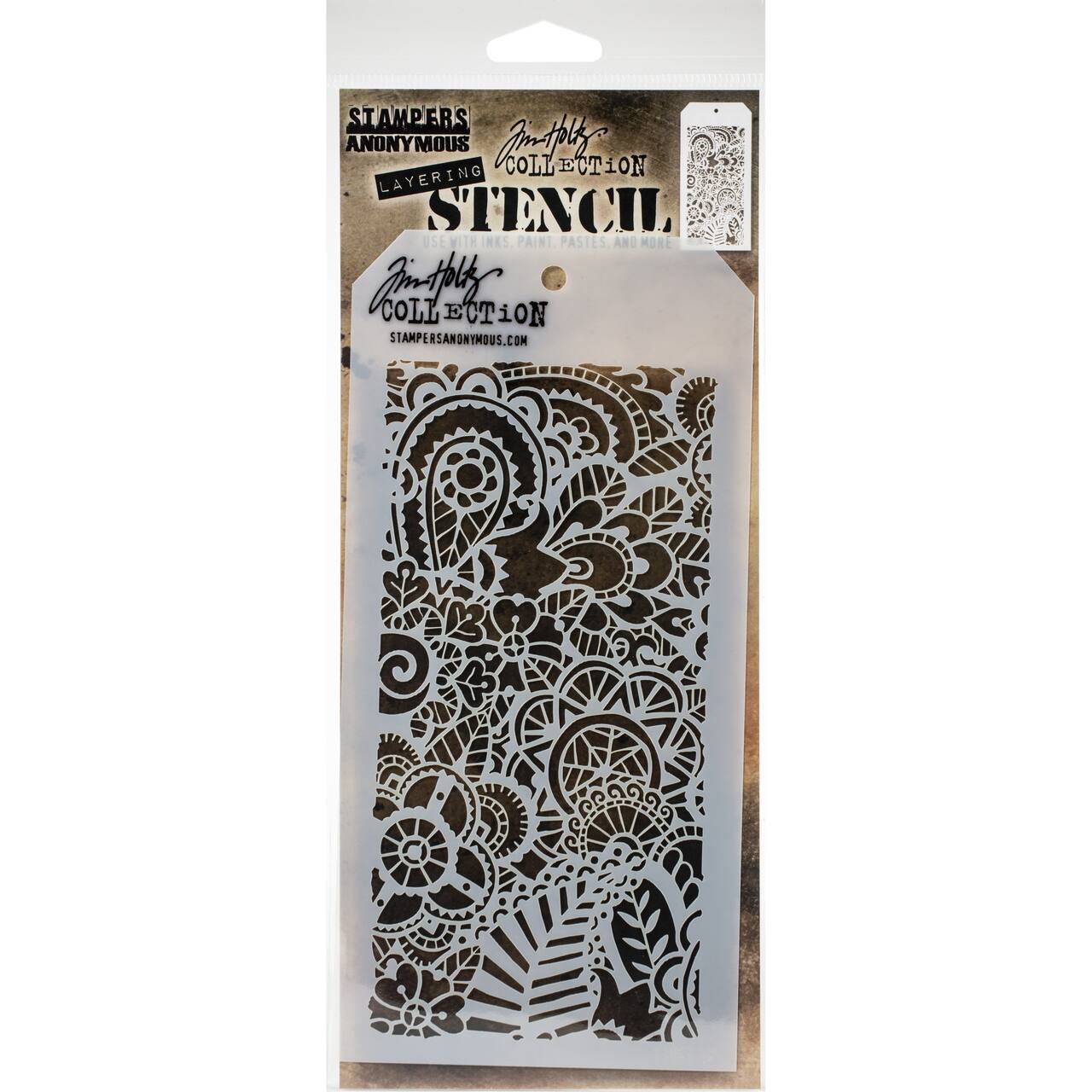 Stampers Anonymous Tim Holtz&#xAE; Doodle Art 2 Layering Stencil, 4&#x22; x 8.5&#x22;